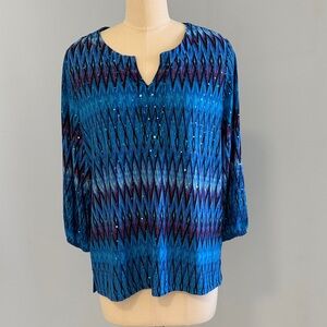 Rebecca Malone Vibrant Blue and Purple Blouse SZPL